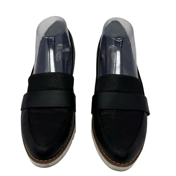 Dr Scholls Imagine Black Faux‎ Leather  Loafer Comfort Shoe Women 7.5 M Slip On - Picture 5 of 9